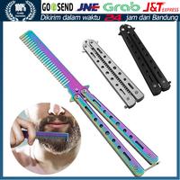 Gambar Balisong Butterfly Comb Sisir Lipat / Sisir Besi Butterfly Balisong Training Knife / Sisir Barber - Hitam dari FunToys711 undefined 1 Tokopedia