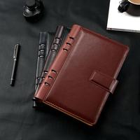 Gambar A6 A5 Brown PU Leather Ring Binder Organizer Personal Planner Notebook,Black Luxury Reusable Agenda Note Book dari storedons169 undefined 2 Tokopedia