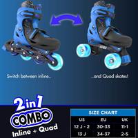 Gambar Neon Skates Combo Sepatu Roda Inline Quad 2in1 Blue Roller Blade Lyghts - 34-37 dari Cupliss undefined 4 Tokopedia