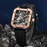 Gambar Belleda 9572 Jam Tangan Automatic Segi Rubber  Anti Air Original - HITAM ROSE dari Belleda Watch Indonesia undefined 3 Tokopedia