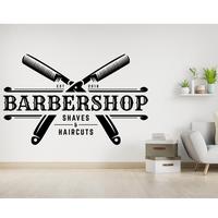 Gambar Manliest Barber Shop Wall Decal Sign Logo Gentleman Hair Salon Interior Decor Door Window Vinyl Sticker Lettering Wallpaper E328 dari Healtheasy undefined 1 Tokopedia
