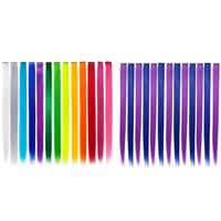 Gambar 13 Pcs Colored Party Highlights Colorful Clip In Hair Extensions 55Cm Purple + Blue & 13 Pcs Rainbow dari Olshop Herlinaa undefined 2 Tokopedia