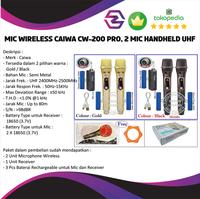 Gambar Mic Wireless CAIWA CW-200 PRO 2 Microphone Wireless Receiver UHF dari GROSIR LEGEND undefined 1 Tokopedia
