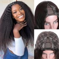 Gambar Kinky Straight U V Part Wig Human Hair Machine Made 180% Density Yaki Straight U Part Human Hair Wig For Women Natural Color dari Penggesu undefined 3 Tokopedia