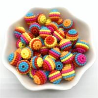Gambar 10/12/14/18/20mm Rainbow Acrylic Beads Round Loose Spacer Beads Bayberry Beads For Jewelry Making dari Renisetianistore undefined 2 Tokopedia