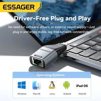Gambar Adapter OTG Ethernet Konverter Converter Konektor Adaptor LAN RJ45 to Type C 100Mbps ESSAGER untuk Laptop PC Komputer Macbook iMac HP Smartphone Tablet iPad ORIGINAL dari Ghani Gadget Store undefined 3 Tokopedia