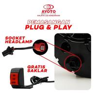 Gambar 0HEADLAMP REFLEKTOR FULL SET BEAT DELUXE BILED PROJECTOR 2INCHI 40WATT AYOTO PLUG - Blue - Merah dari IrpinAcc undefined 5 Tokopedia