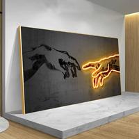 Gambar Neon Light Art Canvas Print Hand of God Artwork Abstract Posters and Prints Canvas Wall Art Pictures for Living Room Home Decor dari tita tsabita citungku undefined 4 Tokopedia