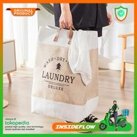 Gambar Eka Home - Laundry Bag Lipat Kantong Tempat Keranjang Baju Cucian Pakaian Kotor Bekas Katun dari EKA HOME undefined 3 Tokopedia