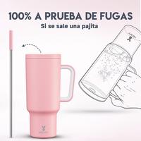 Gambar Meoky 40oz Tumbler with Handle Straw Insulated Coffee Mug Durable and Leak-Proof Stainless Steel Thermal Thermos Water Bottle dari tinem gamis2 undefined 2 Tokopedia