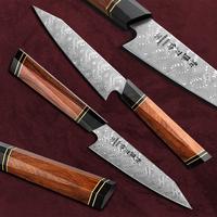 Gambar HEZHEN 1-3 Pieces Knife Set High Quality North America Desert Ironwood &110 Layers Damascus Super Steel  Rivet Beautiful Box dari darsimistore undefined 2 Tokopedia