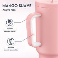 Gambar Meoky 40oz Tumbler with Handle Straw Insulated Coffee Mug Durable and Leak-Proof Stainless Steel Thermal Thermos Water Bottle dari tinem gamis2 undefined 5 Tokopedia
