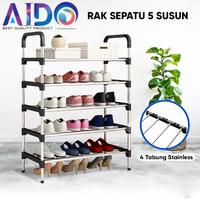 Gambar Rak Sepatu 5 Susun Gantungan Payung Tempat Sepatu Sandal 5 Susun Rangka Besi & Plastik 4105 - 4 SUSUN dari pancha co undefined 4 Tokopedia