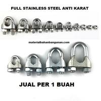 Gambar Klem Kuku Macan M 5 Full Stainless Steel Clamp Sling Anti Karat m5 Pengencang Penjepit Tali Sling Wire Rope 5 mm dari TOKO SAMPEU undefined 1 Tokopedia