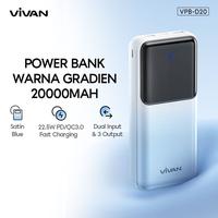 Gambar VIVAN Powerbank VPBD20 20000mAh Fast Charging QC 3.0 PD 22.5W 2 Input & 3 Output Garansi Resmi 18 Bulan POWER BANK WIRELESS MINIMALIS ESTETIK AESTHETIC FAST CHARGING DAYA WATT BESAR Magsafe  ORIGINAL 100% LED MURAH TYPE-C MICRO USB - Vivan D20 dari Berlinzxy6104 undefined 4 Tokopedia