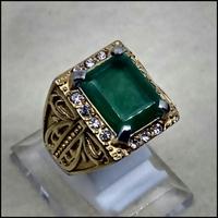 Gambar CINCIN BATU AKIK PERMATA ZAMRUD ZAMBIA CUTTING OCTAGON KWALITAS SUPER HIJAU BERSERAT dari rosir keranjang undefined 2 Tokopedia