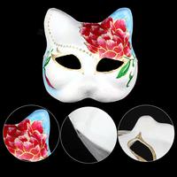 Gambar 3/5PCS Therian Masks White Cat Masks Blank DIY Halloween Mask Animal Half Facemasks Masquerade Cosplay Party dari PANPANGJAHE ANYERRRRRR undefined 2 Tokopedia