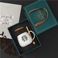 Gambar Cangkir Kopi Susu Desain Starbucks Bahan Keramik Dengan Sendok dari CV KREATIF MULTI RAHAYYU undefined 2 Tokopedia