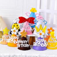 Gambar TOPI Ulang Tahun Kerucut / Party Hat Kain Flanel Daisy Segitiga / HBD Bintang Pita Ultah / Smile Cap dari limah timah6 undefined 1 Tokopedia