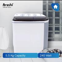 Gambar Arashi Mesin Cuci Portable 2 Tabung Wash & Dry 5,5 Kg AWM 551B dari toko serba elektrik undefined 1 Tokopedia
