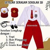 Gambar Setelan Super Lengkap Seragam Sekolah SD Merah Putih Lengan Panjang Laki-laki Kelas 1-6 SD - PAKET TANPA TOPI, KELAS 5 dari MALALA GROUP undefined 1 Tokopedia