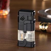 Gambar Korek Api Gas 3 Burner Super Besar Metal Windproof Triple Jet Flame Gas Lighter Transparent Fuel Tank High Temperature dari 88gb undefined 2 Tokopedia