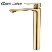 Gambar PTR Kran wastafel Classica Italiano mixer panas dingin elegan brushed GOLD - Tall dari Affir store undefined 1 Tokopedia