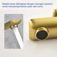 Gambar PTR Kran wastafel Classica Italiano mixer panas dingin elegan brushed GOLD - Tall dari Affir store undefined 5 Tokopedia