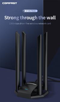 Gambar COMFAST Free Driver 1300Mbps Adaptador WiFi Adapter USB3.0 2.4G&5G Dual Band Network Card MT7612UN Antenna Win 7 8 10 11 Linux dari seka store 2 undefined 2 Tokopedia