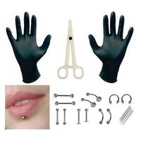 Gambar 41Pcs Alat Piercing Earring Lengkap Stainless Steel Piercing Earring Standart Barbel Labret Eyes Septum Helix Tragus Alat Tindik Telinga / Hidung / Lidah / Pusar Bahan Stainless Steel dari Rerto undefined 4 Tokopedia