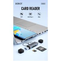 Gambar ROBOT Card Reader CR202S  2 in 1 USB 3.0 Type C Memory Card Adapter Bergaransi Aluminium Case dari Central Comp undefined 3 Tokopedia