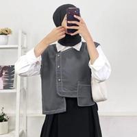 Gambar Elodie Vest Rompi Outer Wanita Vest Basic Wanita Tanpa Inner Rompi Kekinian - ABUMUDA dari Zuanitaa undefined 3 Tokopedia