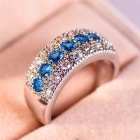 Gambar Crystal Female Pink Purple Zircon Small Round Stone Ring Silver Color Wedding Engagement Jewelry For Women dari Muhammadsairitk undefined 2 Tokopedia