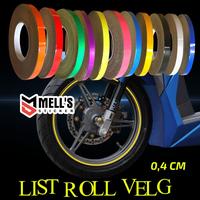 Gambar Stiker sticker lis list velg ban motor mobil lebar 4mm 0,4cm 0,4 cm 4 mm panjang 5 meter dari ROSH MART undefined 1 Tokopedia