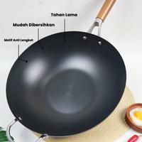 Gambar Wajan Nasi Goreng 34 cm Motif Tebal - Kuali Baja Hitam Anti Lengket / PRESTON dari Formiana undefined 3 Tokopedia