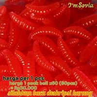 Gambar umpan pancing ikan model ulat belatung maggot bahan silikon dari Gibrn. undefined 2 Tokopedia