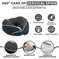 Gambar Deep Blue U-Shaped Pillow Memory Cotton Can Store Slow Rebound Travel Pillows Airplane Neck Protection Portable -1PCS dari Brassbill undefined 5 Tokopedia