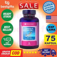 Gambar (JD)WELLNESS OMEGA 3 1000 MG 1000MG FISH SALMON OIL - 75 KAPSUL SOFTGELS (BUY 1 GET 1) dari jondee_id undefined 2 Tokopedia