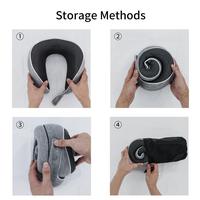 Gambar Deep Blue U-Shaped Pillow Memory Cotton Can Store Slow Rebound Travel Pillows Airplane Neck Protection Portable -1PCS dari Brassbill undefined 3 Tokopedia