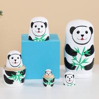 Gambar Wood Animal Matryoshka Doll Elephant Craft Smooth Puppy Nesting Dolls Safe 5Pcs/Set Girls Russian Doll Xmas dari Kosuma pedia undefined 2 Tokopedia