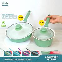 Gambar Sinda Panci Set 2IN1 Panci Susu 18cm Dan 22Cm Gagang Plastik Panci Susu Anti lengket - Hijauu dari Sindakitchenware undefined 1 Tokopedia
