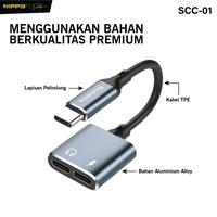 Gambar HIPPO Kabel SPLITTER SCC-01 Type C to Dual Type C Audio PD 60W Support Open Mic Fast Charging Converter 2 in 1 USB C iPad Pro Xiaomi Samsung Google Android Iphone 15 16 Original dari ILO Id undefined 4 Tokopedia
