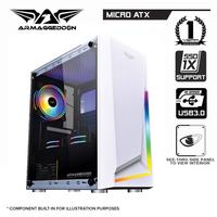 Gambar Casing PC Gaming CPU Armageddon Nimitz N5 Aurora White / Black Micro ATX / Mini ITX Kaca Samping / Tampered Glass Side Casing Gaming Murah dari suti0q undefined 5 Tokopedia