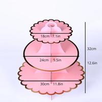 Gambar Pink multi-layer paper cake stand Birthday party supplies Three layer dari Dreambottle24 undefined 5 Tokopedia