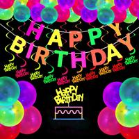 Gambar Neon Party Supplies Set Glow in the Dark Birthday Banner with UV dari Achilles Stores undefined 1 Tokopedia