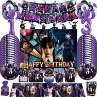 Gambar The Movie Wednesday Addams Party Supplies Include Paper Cups Plates dari Achilles Stores undefined 1 Tokopedia