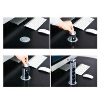 Gambar Stop Kontak Pop Up Tanam Meja Colokan Listrik Soket Kantor Dapur + USB - Hitam, 4 Port dari Club 8 undefined 3 Tokopedia