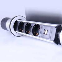 Gambar Stop Kontak Pop Up Tanam Meja Colokan Listrik Soket Kantor Dapur + USB - Hitam, 4 Port dari Club 8 undefined 5 Tokopedia