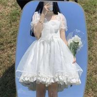 Gambar Japanese Sweet and Cute Girl Lolita Dress Puff Sleeve White Kawaii dari FORDANSTORE undefined 4 Tokopedia