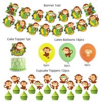 Gambar Monkey Birthday Party Decorations Supplies Jungle Safari Birthday dari Manggala Market undefined 2 Tokopedia